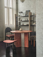 TRAVERTINE RED DINING TABLE