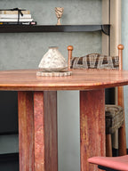 TRAVERTINE RED DINING TABLE